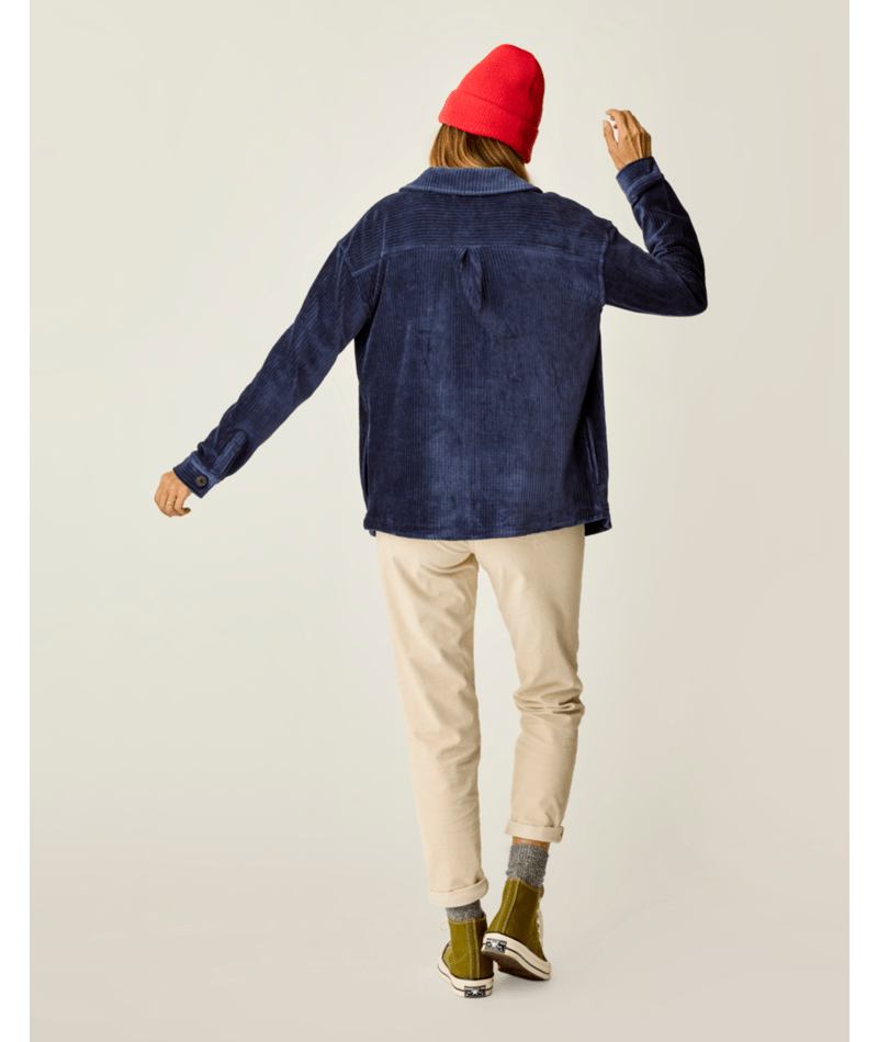 Hudson Stretch Cord Shacket - 552NAVY