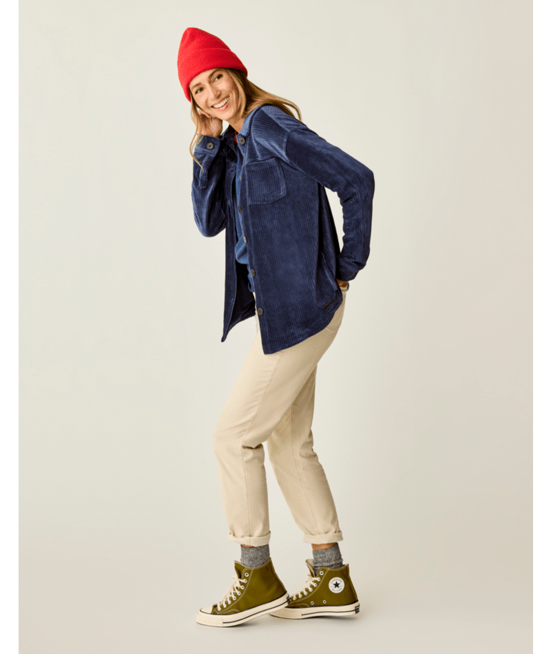 Hudson Stretch Cord Shacket - 552NAVY