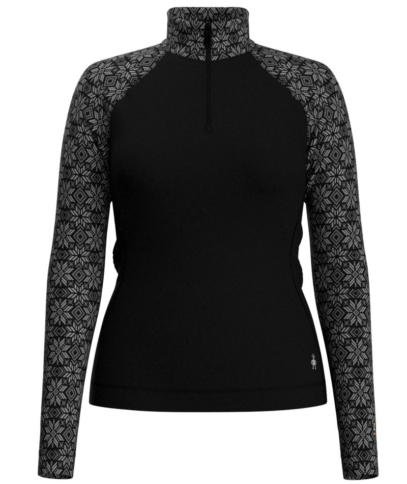 Women's Classic Thermal Merino Base Layer 1/4 Zip - N86BLACK