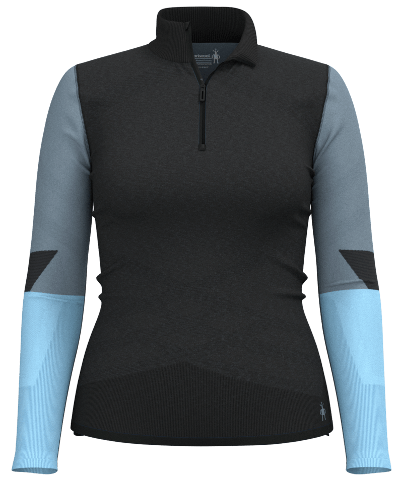 Women's Intraknit Thermal Merino Base Layer Colorblock 1/4 Zip - 001BLACK
