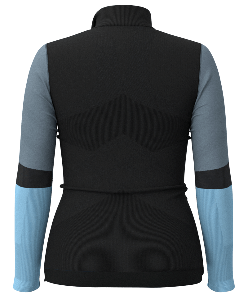 Women's Intraknit Thermal Merino Base Layer Colorblock 1/4 Zip - 001BLACK