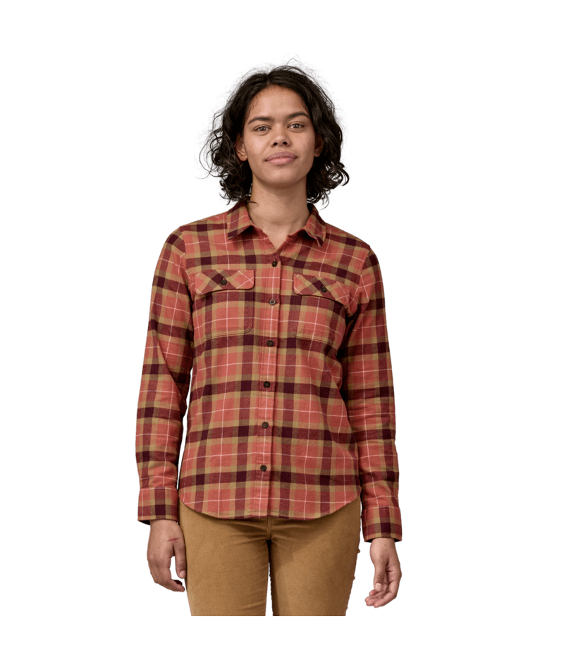 Women's Long-Sleeved Organic Cotton Midweight Fjord Flannel Shirt - VIBL