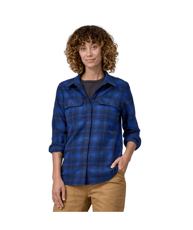 Women's Long-Sleeved Organic Cotton Midweight Fjord Flannel Shirt - VINY